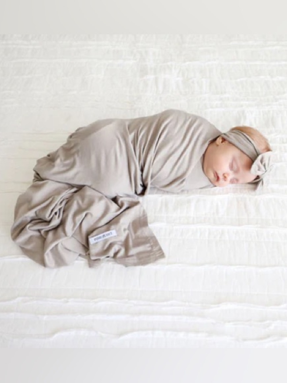 Posh Peanut Taupe Swaddle Headband Set $38 - Sold Out Colour